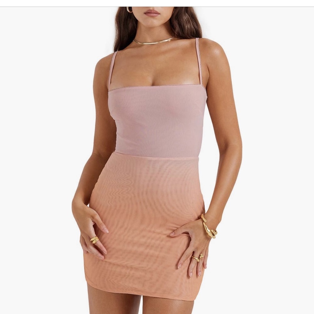 House of CB mixed media mini dress